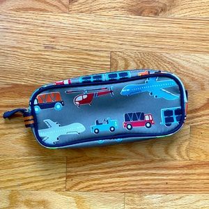 PBK Pottery Barn Kids Mackenzie Pencil Case “Transportation” Planes Trucks Buses